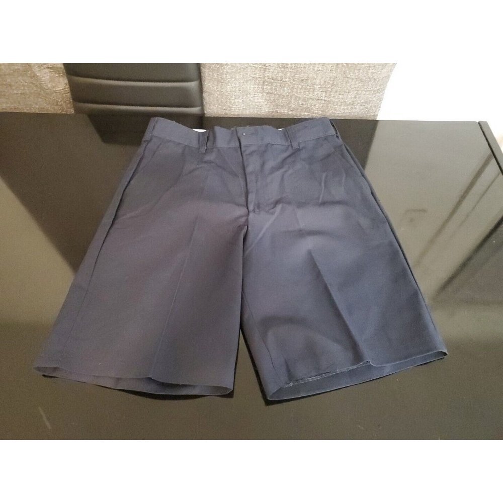 Aramark Work Shorts Men Dark Blue  Flat Front 5 Pocket Size 33R